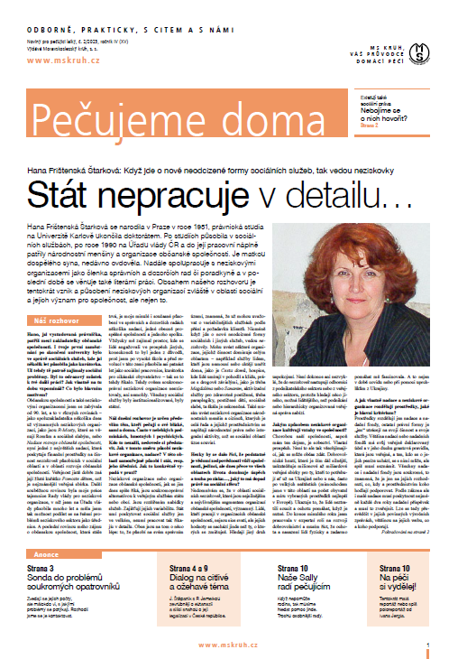 Noviny Pečuj/eme doma